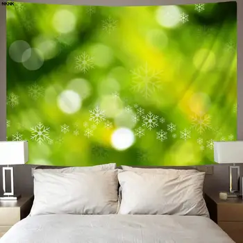 NKNK Ziemassvētku Tapiz Sniegpārslas Sienas Gobelēns Jauno Gadu Paklāju Zaļās Sienas Gobelēni Dekoru Boho dekoru Maģija Jaunas
