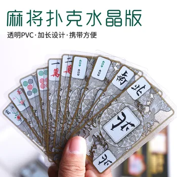 Benniu Kristāla Mahjong Uzstādītu Pokera Plastmasas Mahjong Ūdensizturīgs Kartes Mahjong Ceļojumu Mahjong
