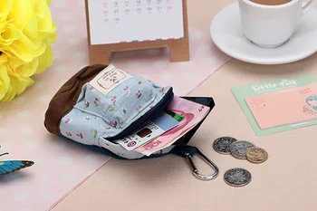 Ziedu Schoolbags modelis monēta maku / mini radošo audekls uzglabāšanas soma/maza kabata / Daudzfunkciju Maki