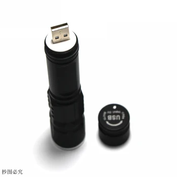 Mini USB Lādējamu Spēcīgu 3 režīmu LED Lukturīti 6000 lūmenu T6 Lāpu usb Flash Gaismas Velosipēdu LED Zoomable Medību Lukturi +klipu