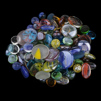 1 Iepakojums 1.2-2.5 cm Jauktu Krāsu lokšņu Stikla Akmeņi Akvārija Zivju Tvertnes Dekori, Ziedu Vāzes Dekori