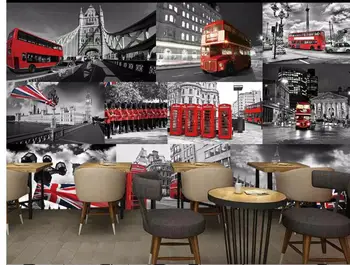 Nostalgic vintage Britu stila nostalgic fona sienas mūsdienu dzīves telpā tapetes