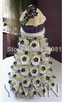 Izsmalcinātu skaidrs, akrila kūka tornis/Autentisks 6 slānis kūka apaļa akrila kāzu paketes pasta kāzu dekorēšana