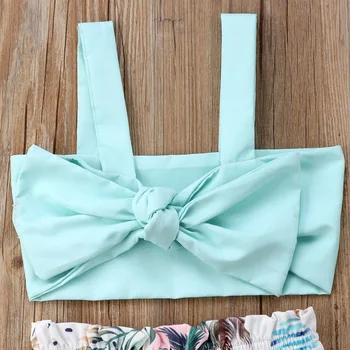 Jauno Modes Baby Toddler Meiteņu Drēbes, Uzstādīt Īsā Bowknot Siksna Kokvilnas Top + Koks Bikses Vasaras Apģērbs Apģērbs