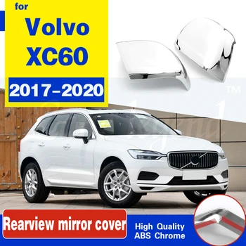 Volvo XC60 2017 2018 2019 2020 ABS Chrome Automašīnas atpakaļskata spoguļa apdare uzlīme Vāciņš Melns, auto piederumi auto stils