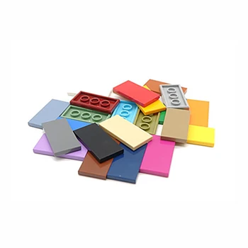 100pcs/daudz DIY Celtniecības Bloki Daļas, Ķieģeļu Gluda 2x4 ' Izglītības Creative Plastmasas Rotaļlietas Bērniem Dāvanu