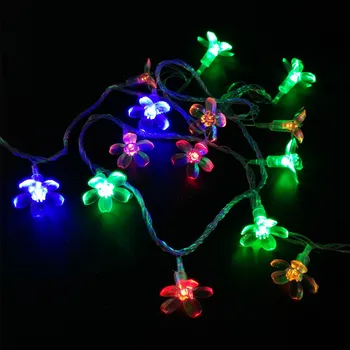 YIYANG 1.5-10M Ķiršu Ziedu Ziedu Vainags Akumulatora LED String Pasaku Gaismas Kristāla Vainags Āra Ziemassvētku Dekori Multi-krāsu