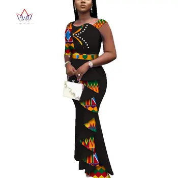 2020. gada Vasaras Āfrikas Kleitas Sievietēm Dashiki Sievietes Āfrikas Drukāt Potītes garuma Ilgi, Daļa ziedu Kleitu bodycon kleita sievietēm WY3685