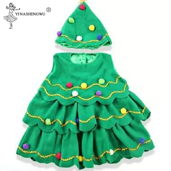 Kids Ziemassvētku Tērpi Zaļo Koku Tērpi Bērniem, Baby Meitenes Gadā Grupa Cosplay Apģērbu Kleita Halloween Ziemassvētkiem