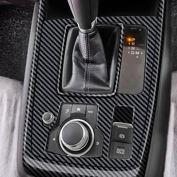 Auto Oglekļa Šķiedras Centra Konsole Rīku Panelis Rāmis Pārnesumu Pārslēgšanas Paneļa Vāku Apdare priekš Mazda CX-8 2019 2020