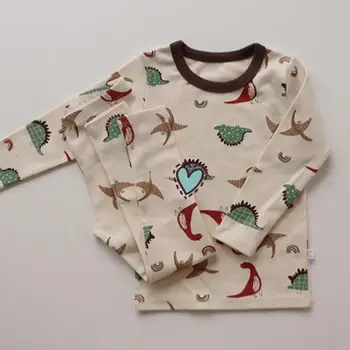 Ir 2021. Jauns Bērnu Zēniem Dinozauru Apģērbu Komplektus Ar Garām Piedurknēm T Krekls + Bikses Set Baby Meiteņu Tērpiem Multfilmas Bērniem 2 Gabali Uzvalks