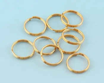 16 mm Apaļš Rotaslietas, gredzeni, Metāla Mini Sadalīt Gredzeni Atslēgu Ķēdes Zelta pārklājumu Keyrings Lēkt gredzeni Vairumtirdzniecības Taustiņš Siksniņa Secinājumi