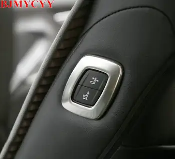 BJMYCYY 1GB Automobiļu sēdekļa regulēšanas pogas, nerūsējošā tērauda apdare, rāmis, Toyota Camry 2018 piederumi car styling