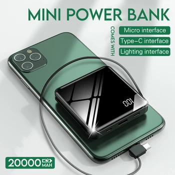 Mini Power Bank 20000Mah Ultra-plānas Portatīvo 3 5v saskarnes Liela Jauda, Ātrās Uzlādes Mobilie Elektroenerģijas Āra Ceļojumu Avārijas