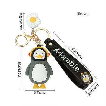 Korejas Ins Pingvīns Keychain Cute Karikatūra Adorkable Auto Atslēgu Ķēdes Meitene Soma Kulons Piederumi Keyring Bērniem Dāvanas