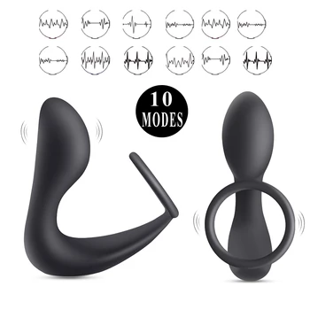 10 Dzimuma Pieaugušo Vibrators Masāžas Rotaļlietas Anālo Prostatas Vīriešu Dzimuma Silikona Ātrumu Pieaugušo Plug Masturbators Plug Vīriešiem Muca Produkti