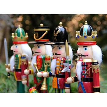 Ziemassvētku Krāsotas Koka Karavīrs Statuetes Rotas, Leļļu Mājas Dekoru Jauno Gadu