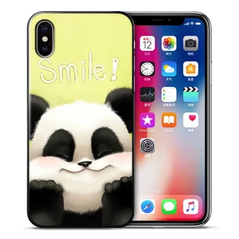 IPhone XR gadījumā Cute Panda Ziedu uz lietu 2018 jauno iPhone XS Max gadījumā fundas iPhone X lieta