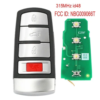 315Mhz 3 Pogas+1 Auto Tālvadības Atslēgu Fob, Smart Tālvadības Atslēga ar ID48 Čipu NBG009066T der Passat CC 2006-