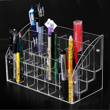 Akrila Marķieri, Pildspalvas display rack turētājs kosmētikas kaste Zīmuli Galda Plānotājs 24 slots