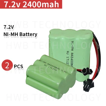 2pc 7,2 v akumulatora 2400mah ni-mh bateria 7.2 v nimh baterijas pilas recargables 7.2 v pack aa izmēra ni mh par rc auto rotaļlieta, elektriskie darbarīki
