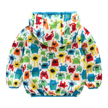 Pavasara&Vasaras Jaunā Modes Bērniem Jakas Kapuci Bērniem Drēbes Cute Dzīvnieku Print Baby Boy Apģērbs Bērna Valkāt 3-8T