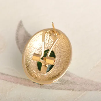 Blucome 2018 Dubaija Zelta krāsa Zaļa Kristāla Kaklarota, Auskari Rotu Komplekts Emaljas Sievietēm Lady Zīmola Bijoux Kāzu Dāvanas Suvenīru