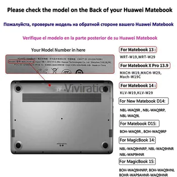 Par Huawei MateBook D15, Matebook 13 WRT-W19/W29, MagicBook 15 14, MateBook X Pro 13.9, MateBook 14, MateBook D14 Būtiska PVC Lietas