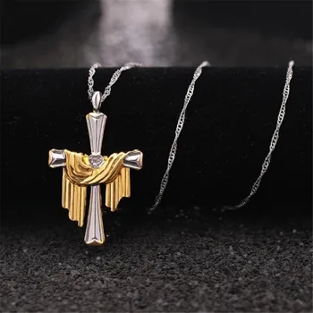 Jaunu izsmalcinātu greznību radošo krusta Jēzus svētais apģērbu kaklarota sieviete romantiskas temperaments banketa piederumi kulons dāvanu