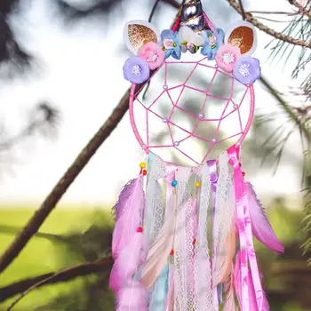 Unicorn Sapnis Ķērējs Krāsains Spalvu Dream Catchers Mājas Dekoru, Sienas Karājas Meitenēm Bērnu Istabas Ziemassvētku noformējums, Dāvanu