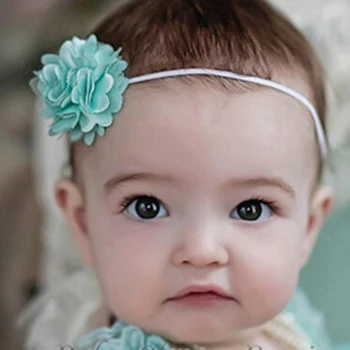 24pcs New Baby meitenes Satīna Ziedu Galvas Jaundzimušo Matu ziedi, Mākslīgie Toddler leopard Ziedu Galvas Acs Šifona Ziedu
