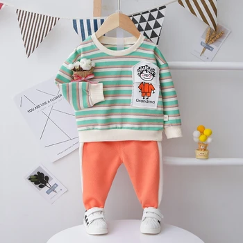 Pavasara Rudens New Baby Girl Drēbes Uzvalku Bērnu Kokvilnas T Krekls, Bikses 2gab/komplekti Toddler Modes Tērpi Zīdaiņiem Bērniem, Treniņtērpi