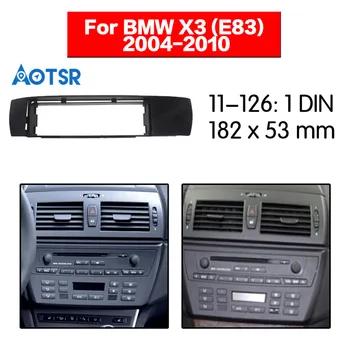 1 Din Facia BMW X3 (E83) 2004. - 2010. Gadam Stereo Dash Paneļu Montāža Fascijas Komplektu Sejas Rāmi Bezel melns rāmis CD / DVD