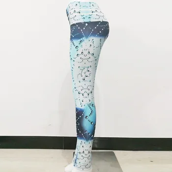Modes Ūdens Piliens Modelis Drukāšanas Stulpiņi Nodot Hip Elastīga, Augsta Vidukļa Legging Nav Pārredzams Elpojošs Priecīgus Ziemassvētkus Bikses