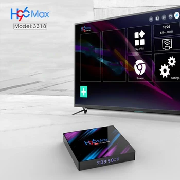 H96 Max RK3318 Android 10.0 Smart TV Kastē 4G+32G Četrkodolu 4K IZŠĶIRTSPĒJAS 2.4 G/5 G WiFi, par Netflix, Youtube, Google Play, ES Plug