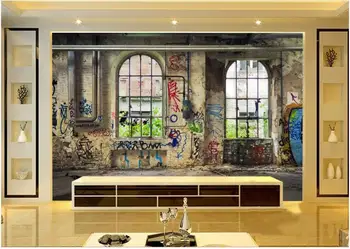 3d foto tapetes pasūtījuma sienu Eiropas stila noliktava arku logu rūpnīcas mājas dekoru tapešu dzīvojamā istaba