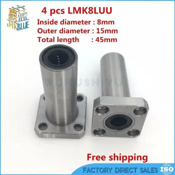 Bezmaksas piegāde 4 gab LMK8LUU 8mm ilgi tipa atloku lineāro gultņu bušs 3d priter xyz cnc daļas LMK8L