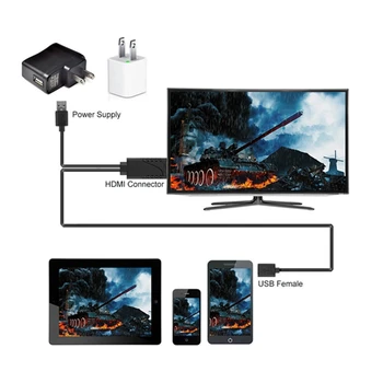 USB Sievietes HDMI Vīriešu HDTV Adaptera Kabeli, lai iPhone 7/7plus/6s 6 plus