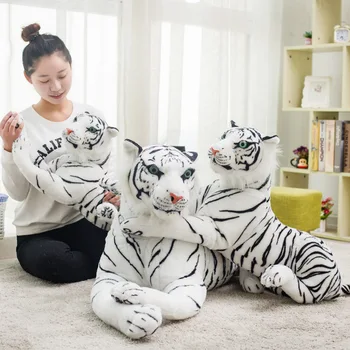 Augstas Kvalitātes Milzu White Tiger Pildījumu Dzīvniekiem, Tīģeris Plīša Rotaļlietas Spilvens Karikatūra Dzīvnieku Kawaii Lelle Kokvilnas Meitene Rotaļlietas Bērniem