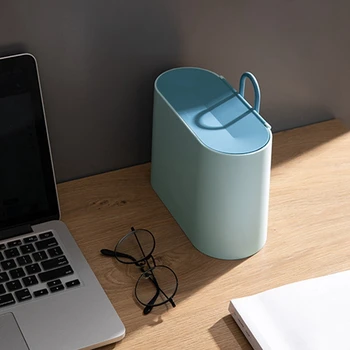 Mini Desktop Daudzfunkcionāls Miskastes Mājsaimniecības Tīrīšanas Rīki Mazo Atkritumu Atkritumu tvertnē ar Vāku