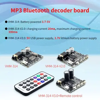 VHM-314 V3.0 MP3 Bluetooth Uztvērējs Valdes Audio Saņem Dekoderi Valdes Modulis ar INFRASARKANO staru Tālvadības pults