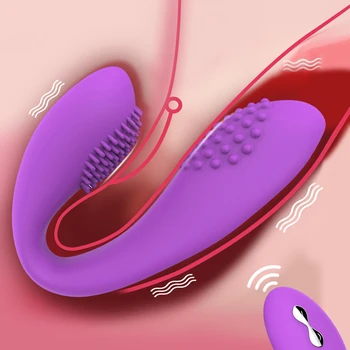 Bezvadu Tālvadības Pāris Vibrators U Tipa 10 Ātrumiem G Spot Dildo Klitora Massager Dual Motori Pieaugušo Seksa Rotaļlietas Sieviete