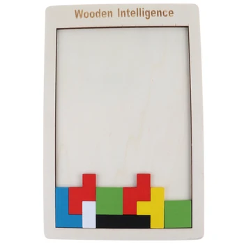 Krāsains Koka Puzzle Ģeometrija Tangram Puzzle prāta Spēles Rotaļlietas Pirmsskolas vecuma Bērniem Bērniem