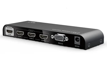 1gb/Daudz 3 x 1 HDMI Slēdzis ar 4K*2K@60Hz, HDMI 3-ieejas 1-izvade, 3-uz 1 HDMI video converter, Ar RS232 portu, Bezmaksas piegāde