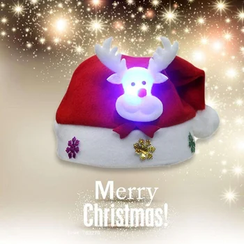 Ziemassvētku LED Gaismas Cepuri Karikatūra Santa Claus/Elk/Sniegavīrs Ziemassvētki Klp Pieaugušiem Bērniem AN88