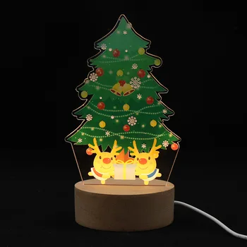 Jauna Dizaina 3D Akrila Dekoratīvais Gaismas UV Krāsu Drukas Nakts Gaisma Mājas Dekorēšanai Ziemassvētku Dāvanu Svētku Dāvanas