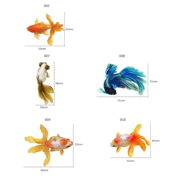 10 Lapām, Zils, Zelta Zivis UV Sveķu Uzlīmes Pielāgots Silikona Veidnē DIY Mikro Ainavas