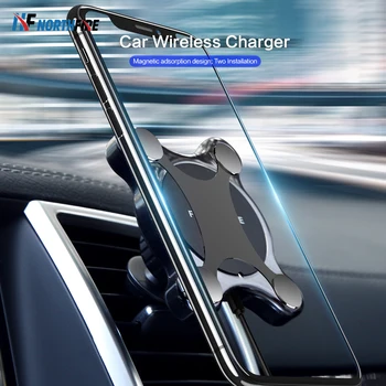 NORTHFIRE Auto Bezvadu Lādētāju Magnētisko Auto Telefona Turētājs Stāvēt iPhone 11 Pro Max Qi Ātrās Uzlādes Gaisa Ventilācijas Paneļa Turētājs