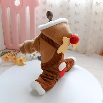 Sarkano Briežu Ganāmpulka Halloween Dog Apģērbs Kafijas Pet Kopumā Par Maz Dzīvnieku, XL XS Ziemassvētku Brīvdienu Gudrs pelēkā vārna Dachshund Pugs