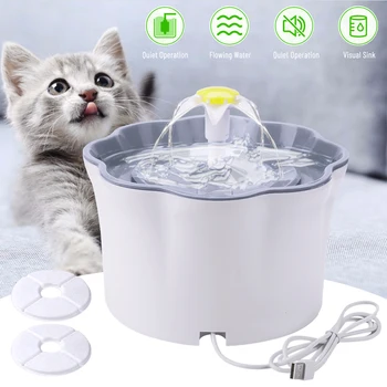 2.6 L Automātiska Kaķis Ūdens Strūklaka LED Elektriskā Izslēgtu Ūdens Padevē USB Suns Pet Dzērājs Bļodā Pet Dzeramā Dozatoru Kaķis Suns